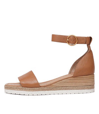 Idola Dark Tan Leather Wedges, DJANGO & JULIETTE - Shouz