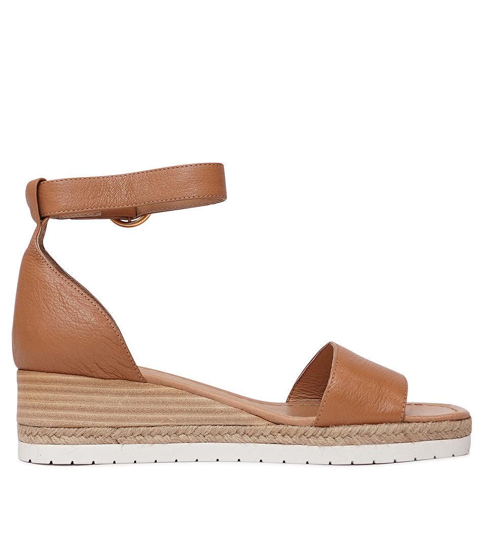 Idola Dark Tan Leather Wedges, DJANGO & JULIETTE - Shouz