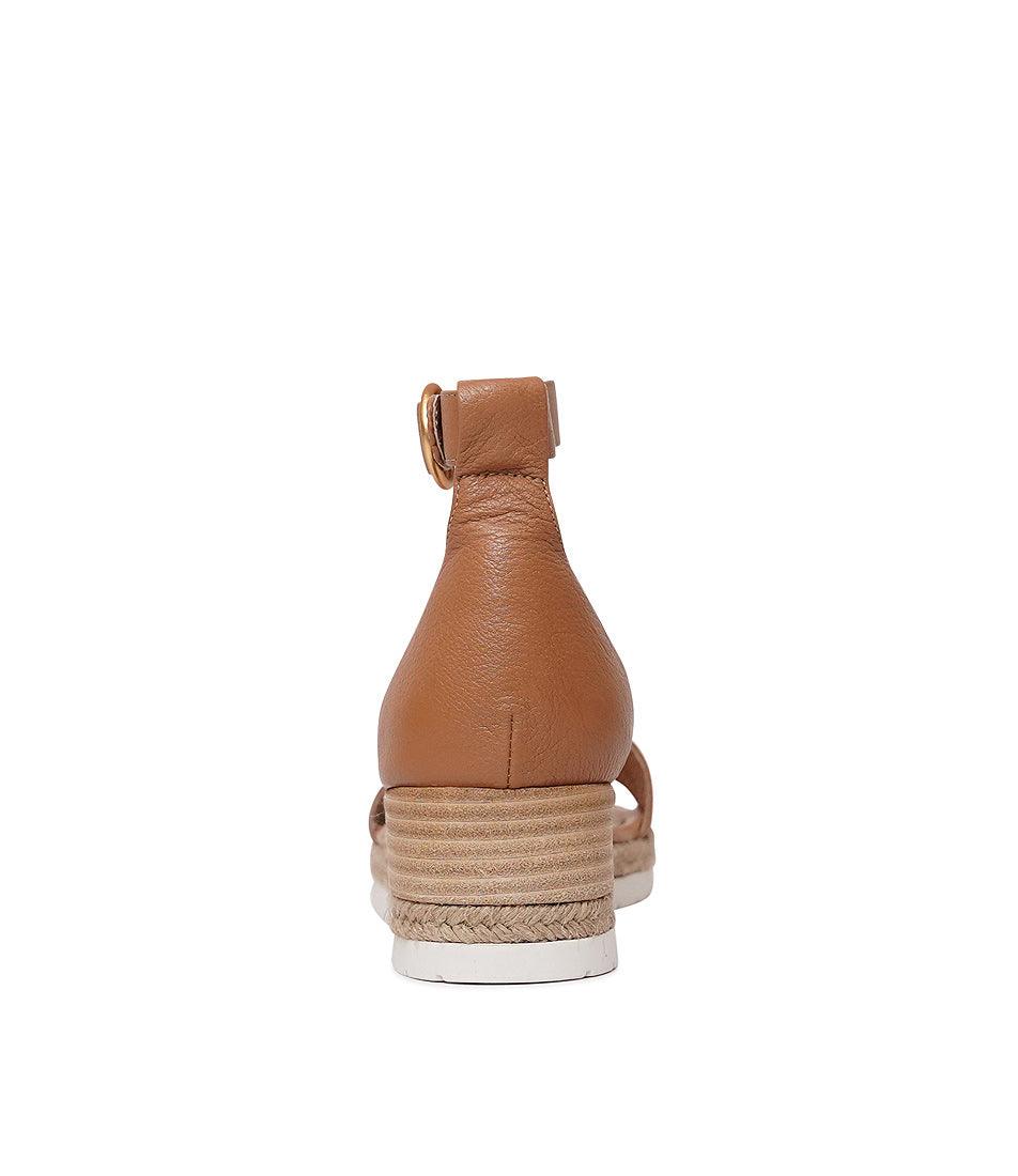 Idola Dark Tan Leather Wedges, DJANGO & JULIETTE - Shouz