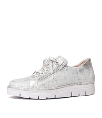 Js-2001 Silver Leather Sneakers, JOSE SAENZ - Shouz