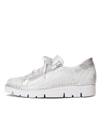 Js-2001 Silver Leather Sneakers, JOSE SAENZ - Shouz