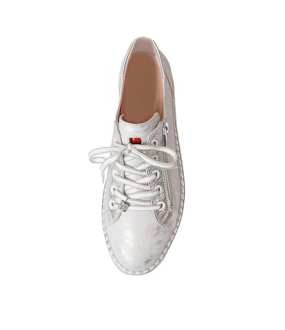 Js-2001 Silver Leather Sneakers, JOSE SAENZ - Shouz