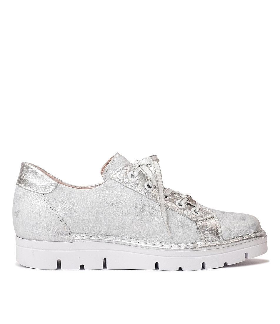 Js-2001 Silver Leather Sneakers, JOSE SAENZ - Shouz