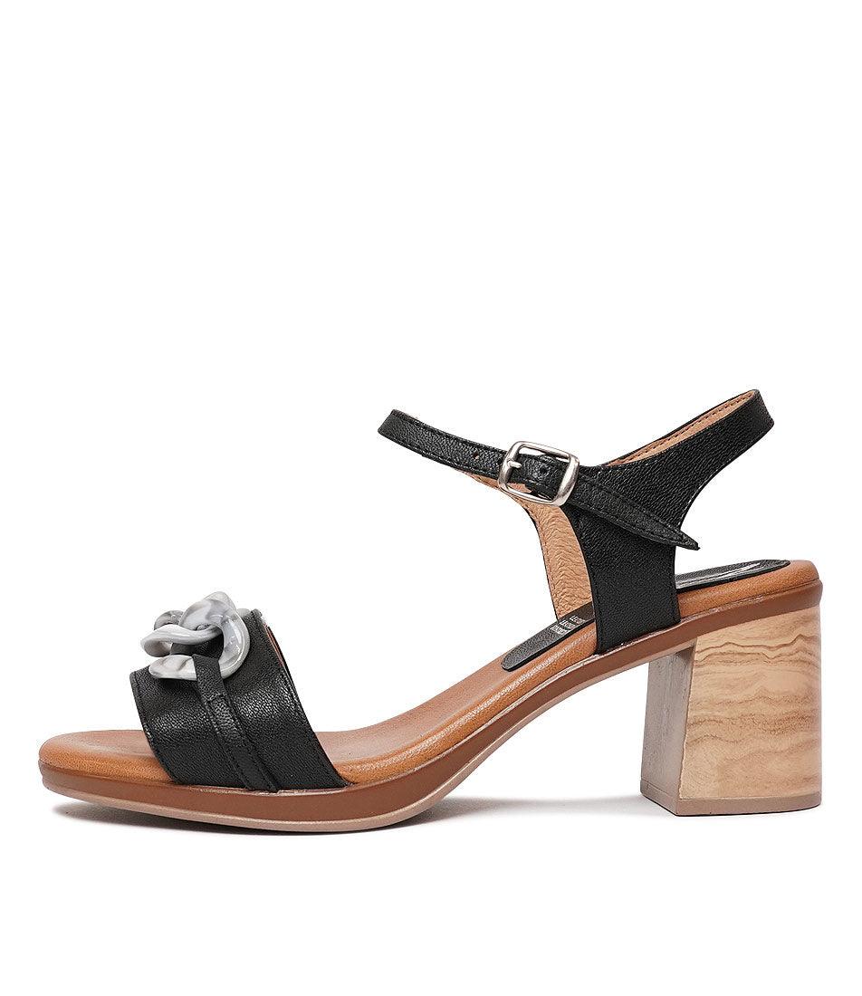 Blair Black Leather Heels, ZETA - Shouz