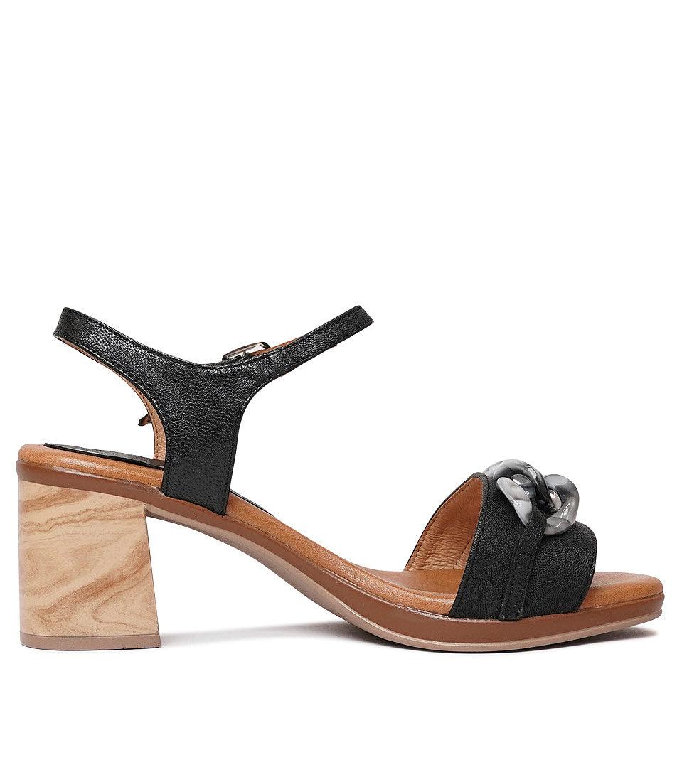 Blair Black Leather Heels, ZETA - Shouz