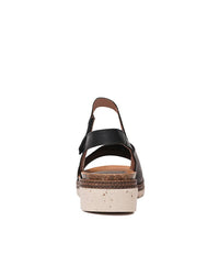 Lena Black Leather Sandals, ZETA - Shouz
