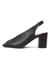 Pace Black Leather Heels - Shouz