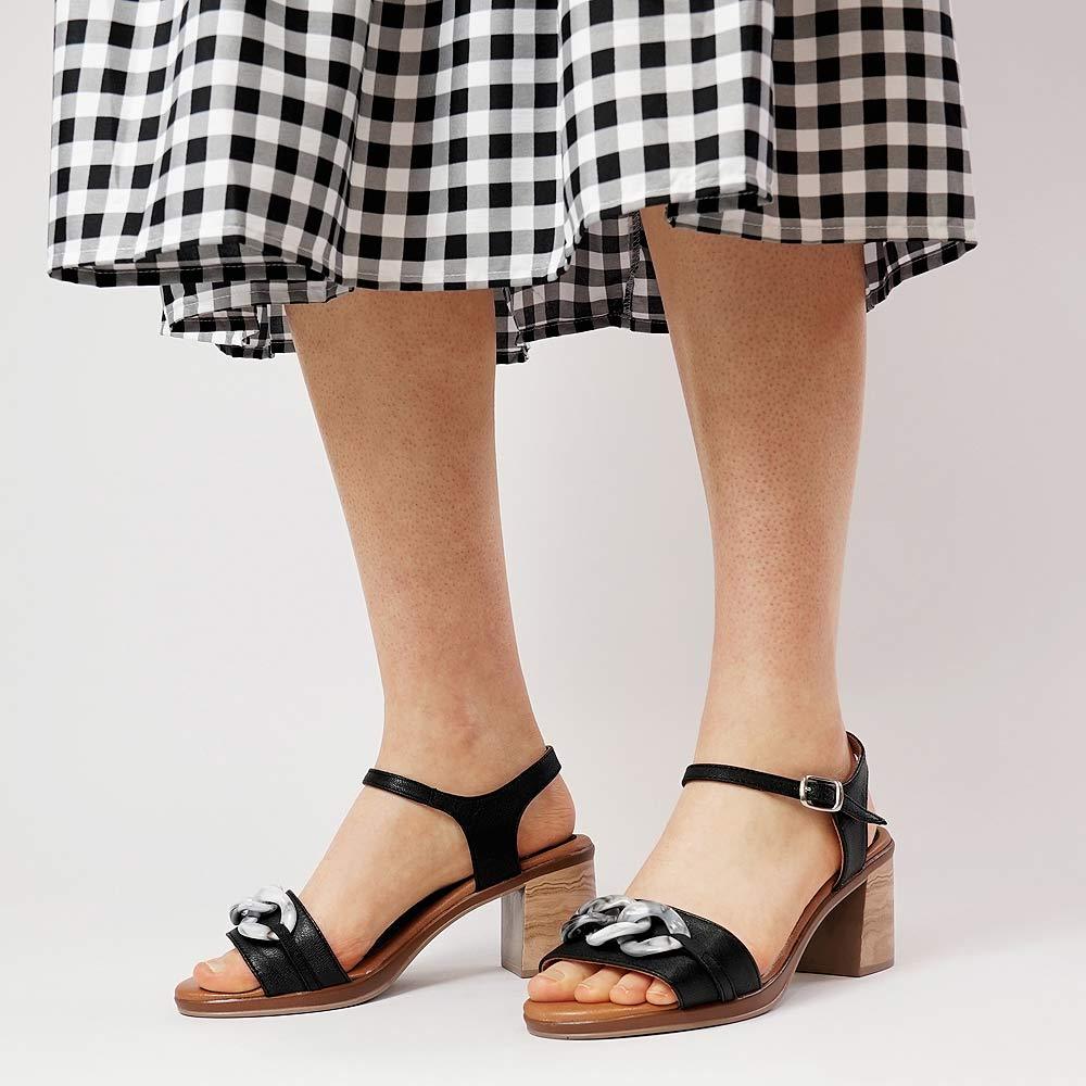 Blair Black Leather Heels, ZETA - Shouz