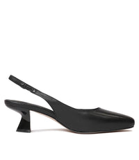 Domina Black Leather Heels - Shouz