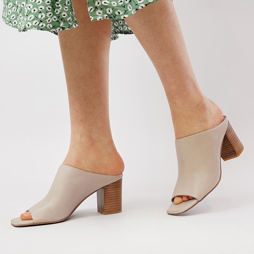 Ceddie Cafe Leather Heels, TOP END - Shouz