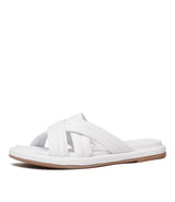 Beach White Leather Slides, SALA - Shouz
