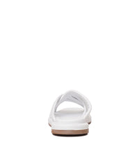 Beach White Leather Slides, SALA - Shouz