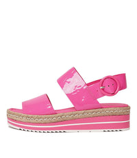 Atha Hot Pink Patent Leather Sandals, DJANGO & JULIETTE - Shouz