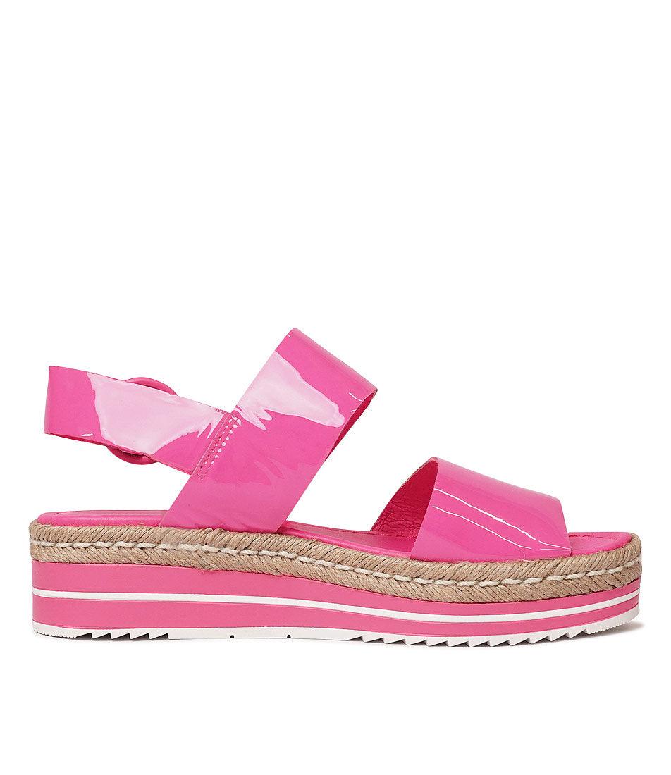 Atha Hot Pink Patent Leather Sandals, DJANGO & JULIETTE - Shouz