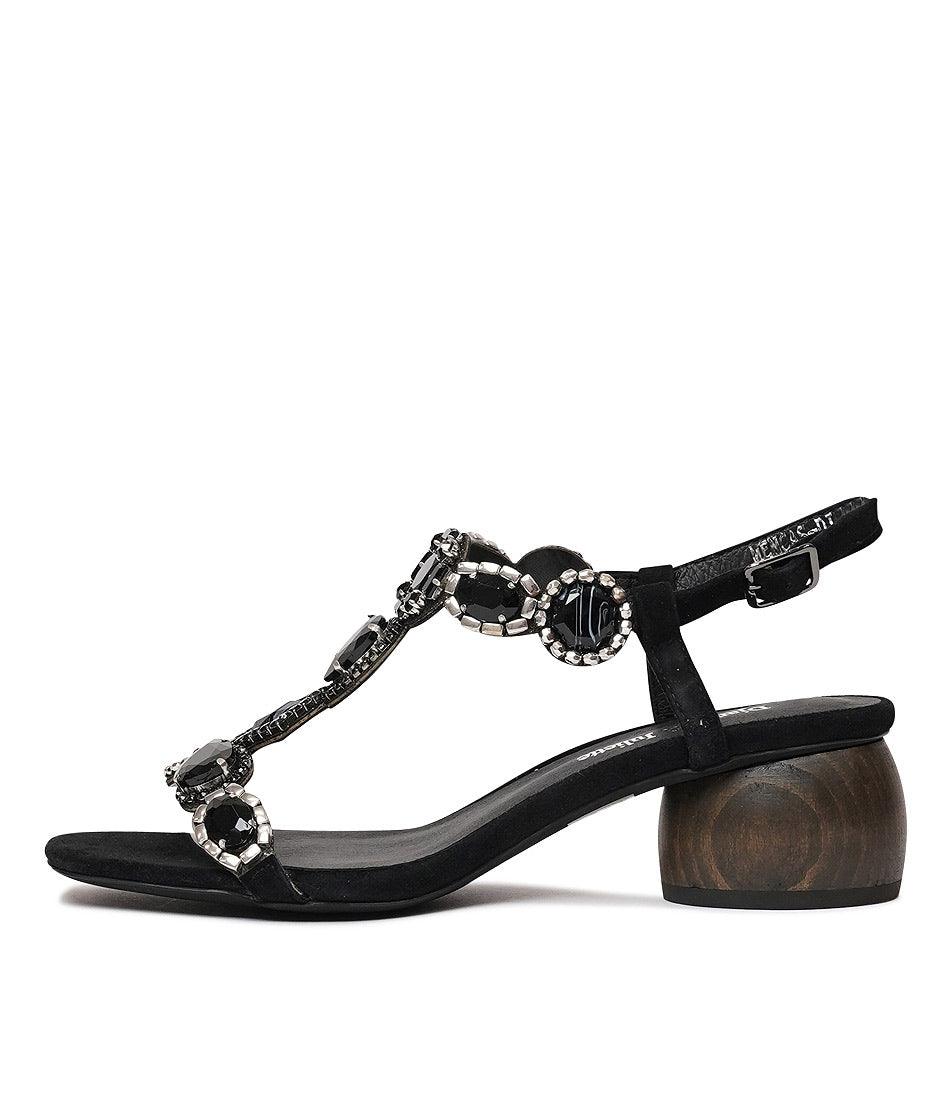 Mencas Black Multi Leather Heels, DJANGO & JULIETTE - Shouz
