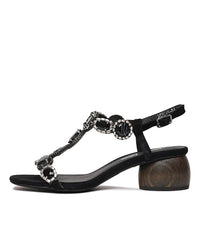 Mencas Black Multi Leather Heels, DJANGO & JULIETTE - Shouz