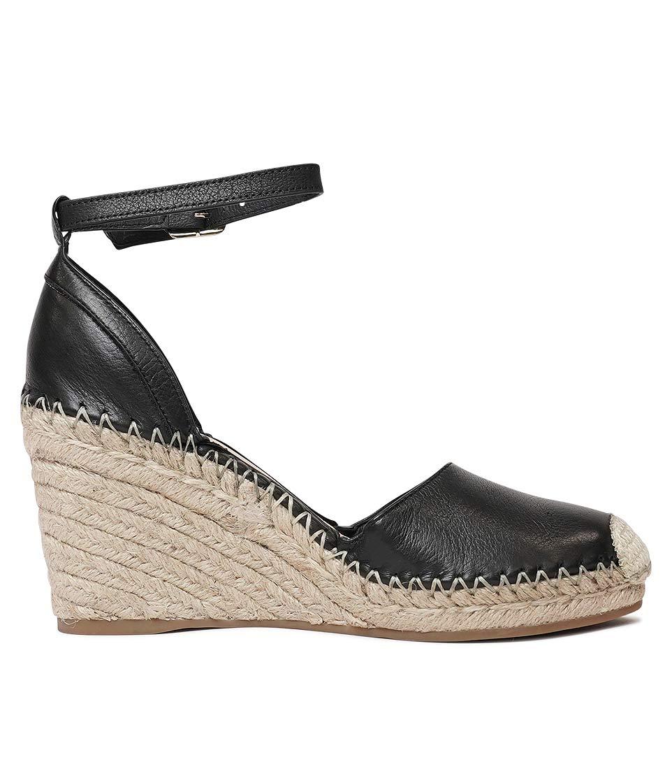 Malka Black Espadrille Wedges, TOP END - Shouz