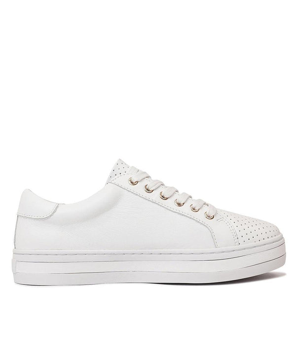 Paradise White Leather Sneakers - Shouz