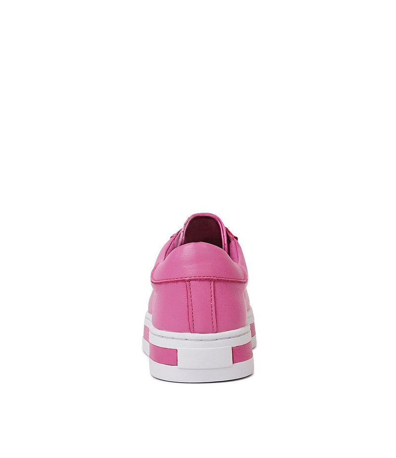 Paradise Hot Pink Leather Sneakers - Shouz