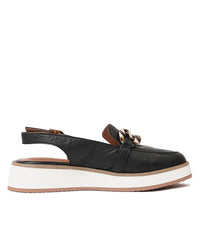 Quivers Black Leather Loafers, ALFIE & EVIE - Shouz