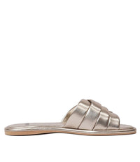 Menny Platinum Leather Slides, MOLLINI - Shouz
