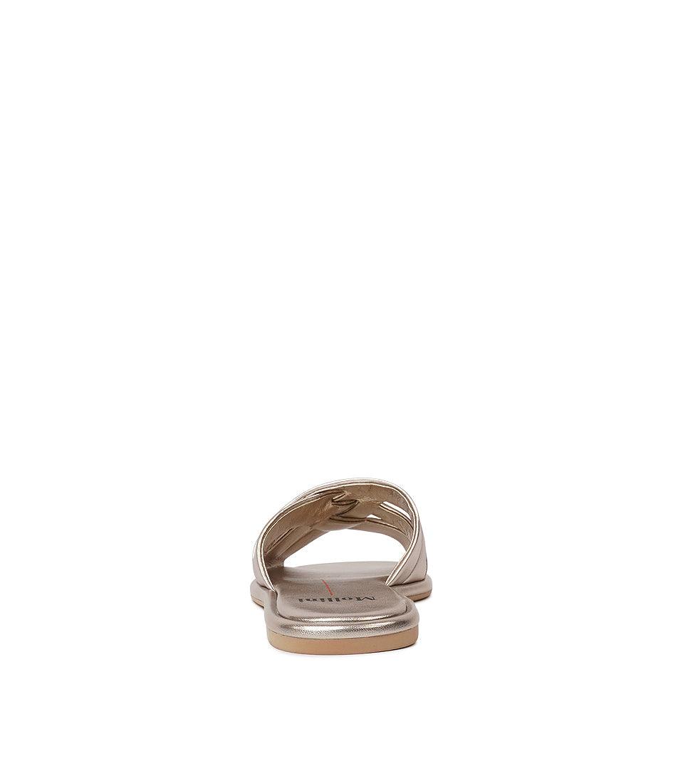 Menny Platinum Leather Slides, MOLLINI - Shouz