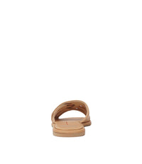Menny Dark Camel Leather Slides, MOLLINI - Shouz