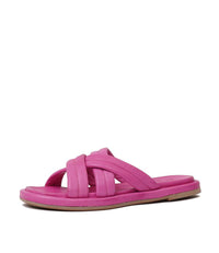 Beach Fuchsia Leather Slides, SALA - Shouz