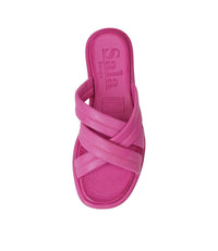 Beach Fuchsia Leather Slides, SALA - Shouz