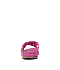 Beach Fuchsia Leather Slides, SALA - Shouz