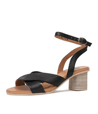 Harper Black Leather Heels, NU BY NEO - Shouz
