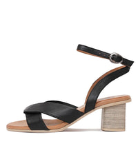 Harper Black Leather Heels, NU BY NEO - Shouz