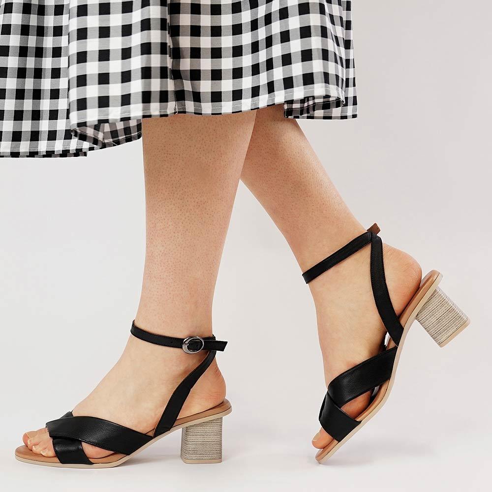 Harper Black Leather Heels, NU BY NEO - Shouz