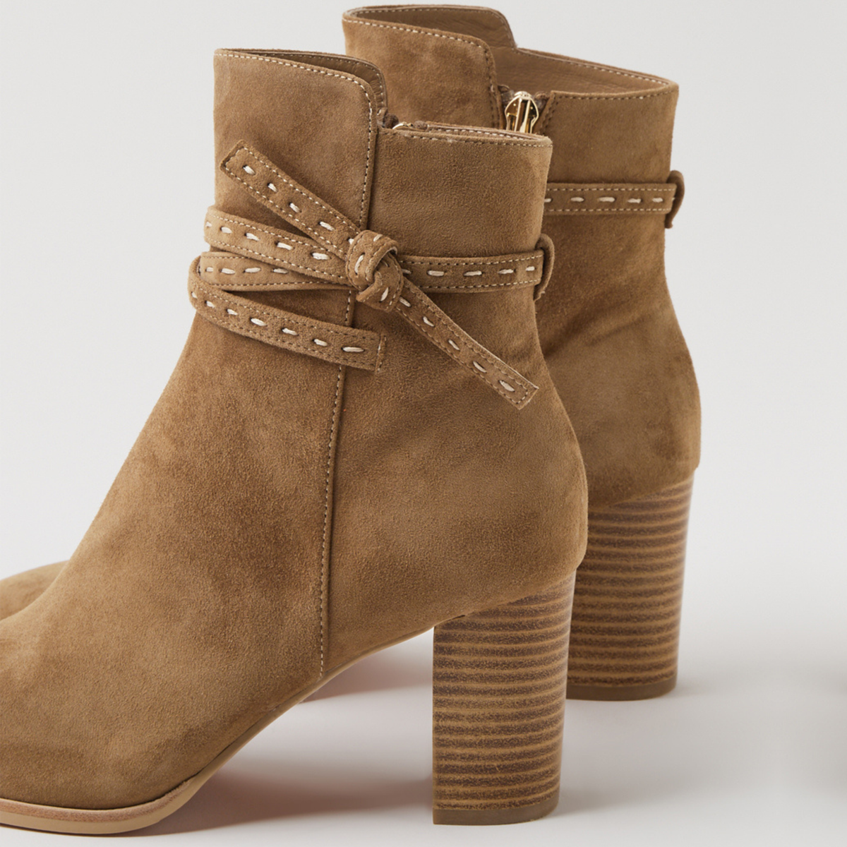 Adaire Light Choc Suede/ Natural Ankle Boots - DJANGO AND JULIETTE | Shouz