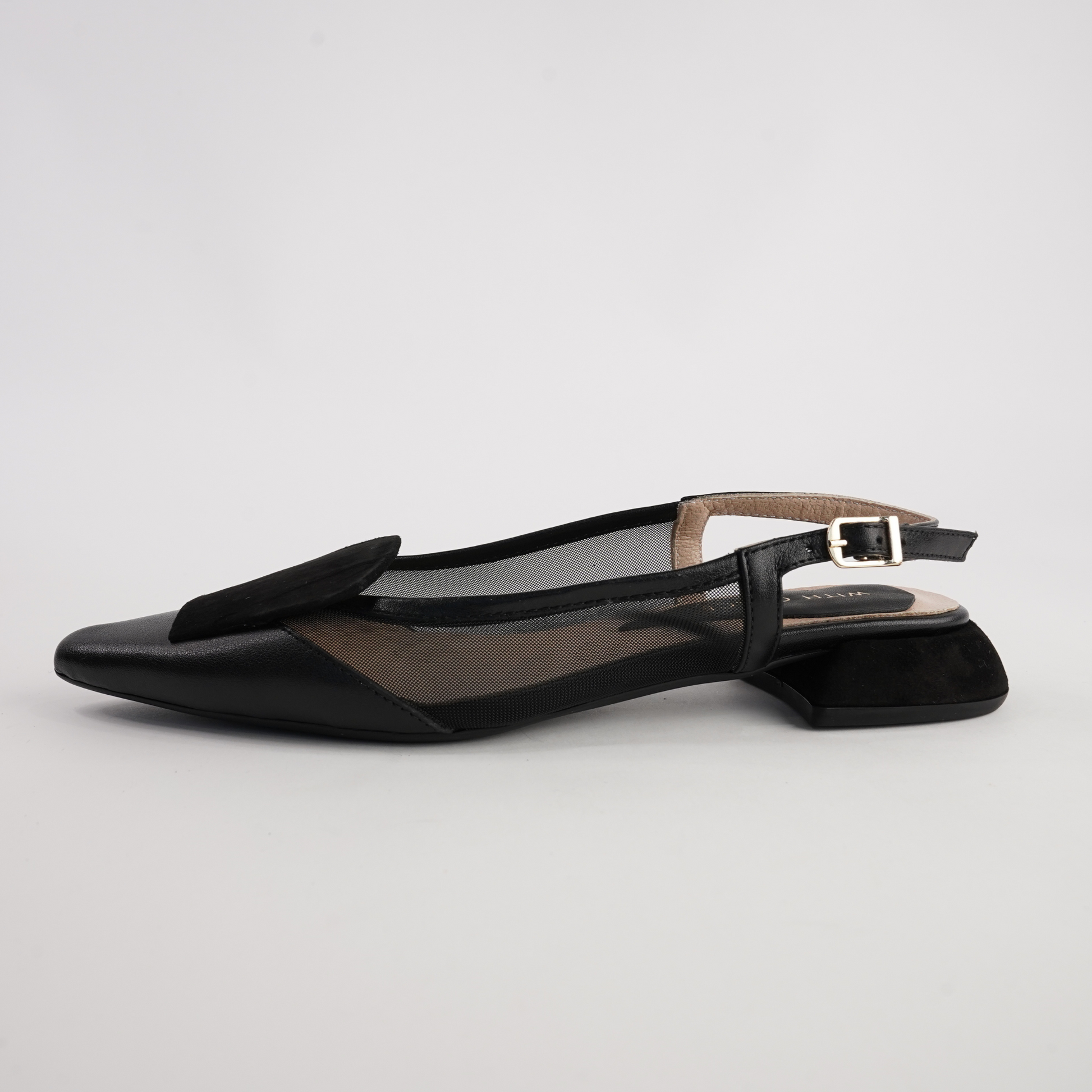 Vivienne Black Leather/ Black Mts Suede Flats
