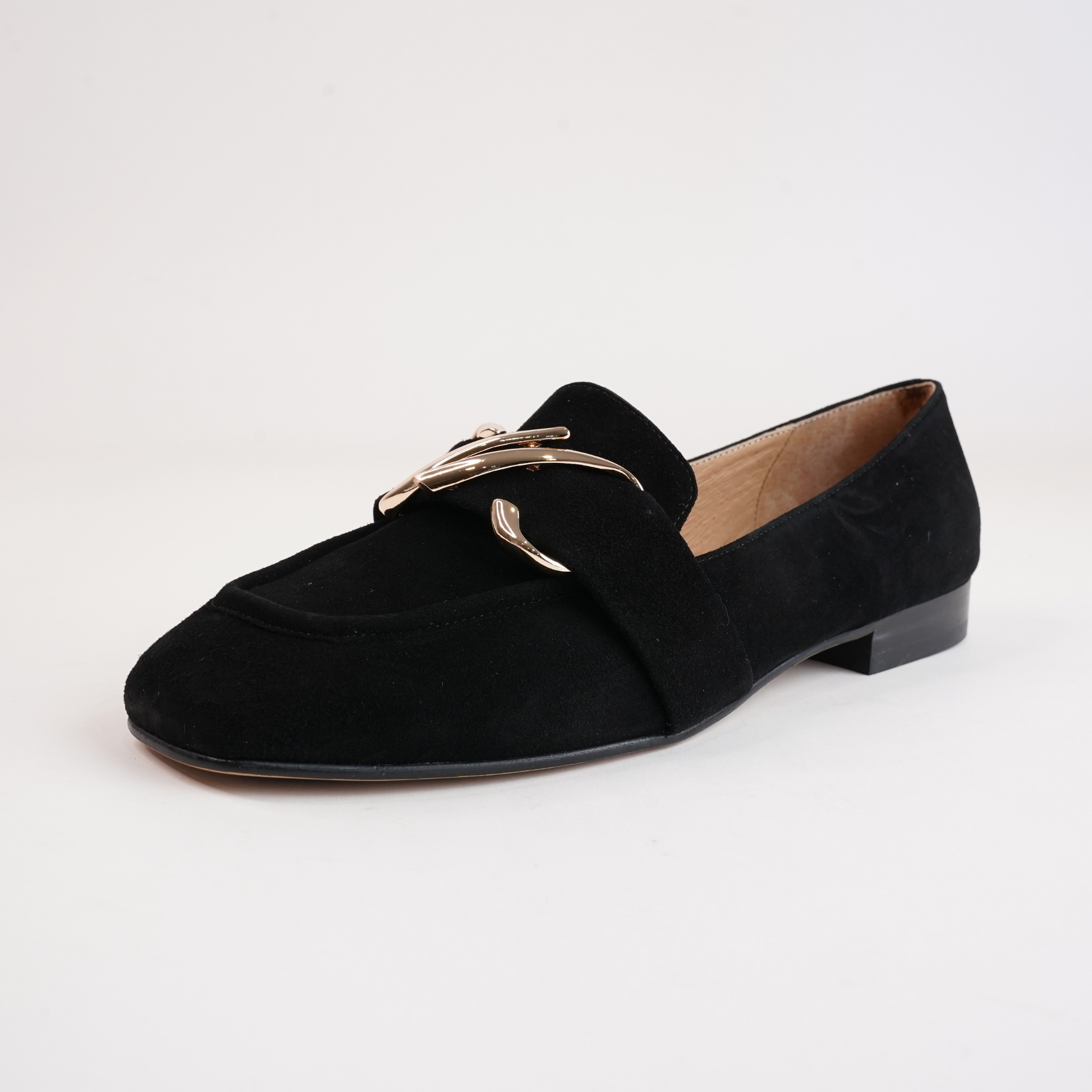 Paydie Black Suede Leather Loafers