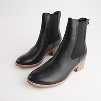 Panord Black/ Natural Heel Leather Ankle Boots