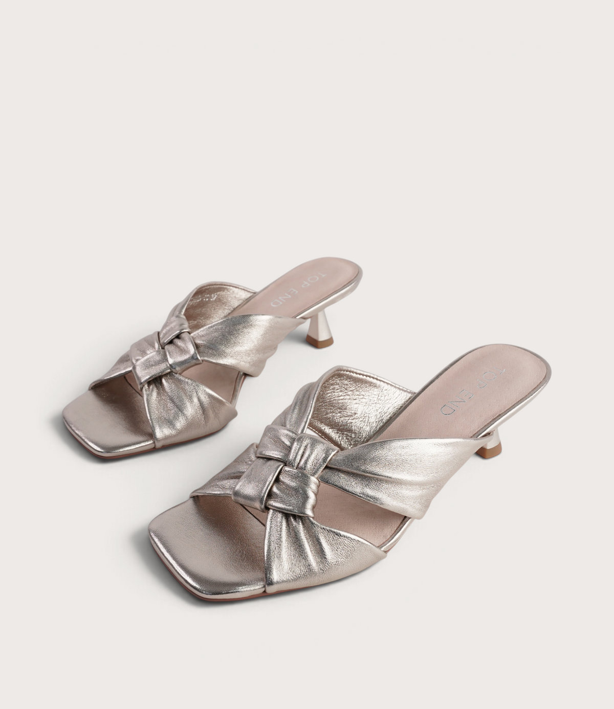 Kineta Platino Leather Heels - TOP END | Shouz