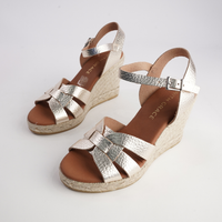 Sophia Doya Champagne Leather Espadrille Wedges