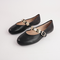 Blairre Black Leather Ballet Flats