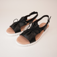Malika Black/white Leather Sandals