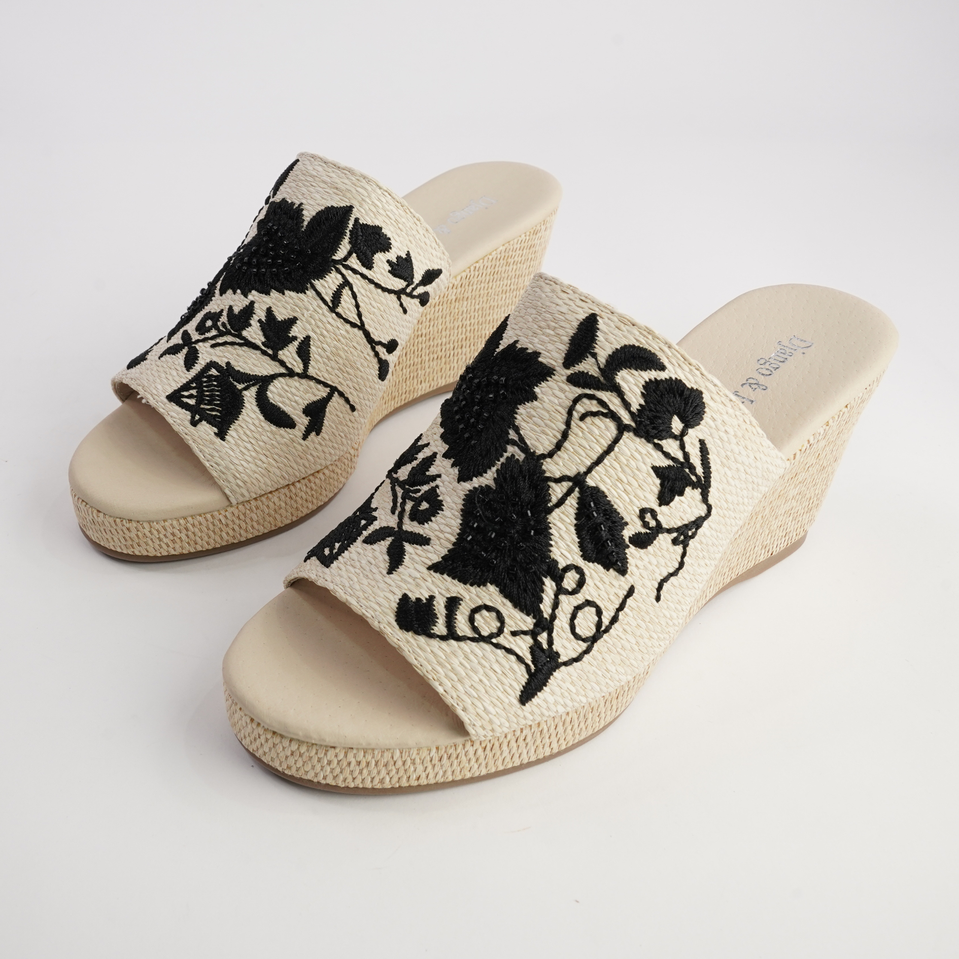 Pixiel Natural/ Black Espadrille Wedges