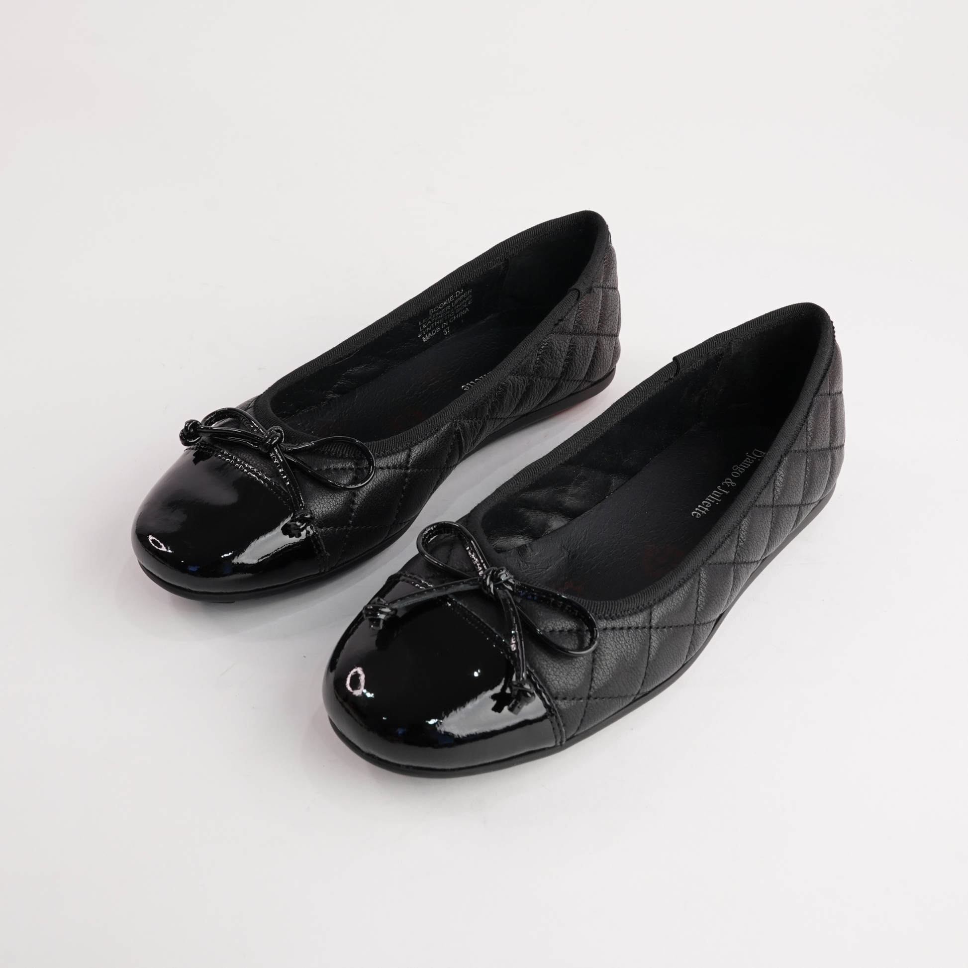 Bookie Black Patent/ Black Leather Ballet Flats