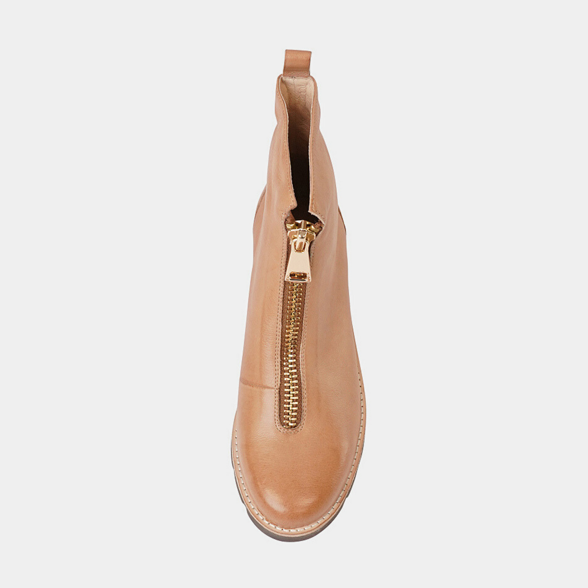 Mieyette Dark Tan Leather Ankle Boots, TOP END - Shouz
