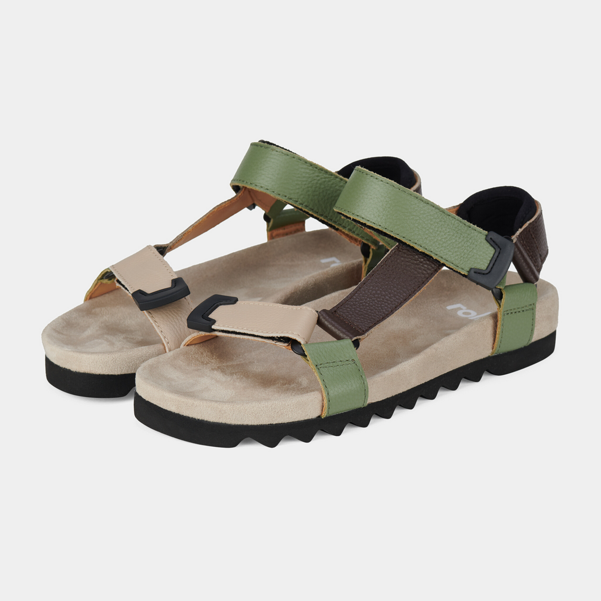Sandal Tooth Wedge Trail Leather Sandals - ROLLIE | Shouz