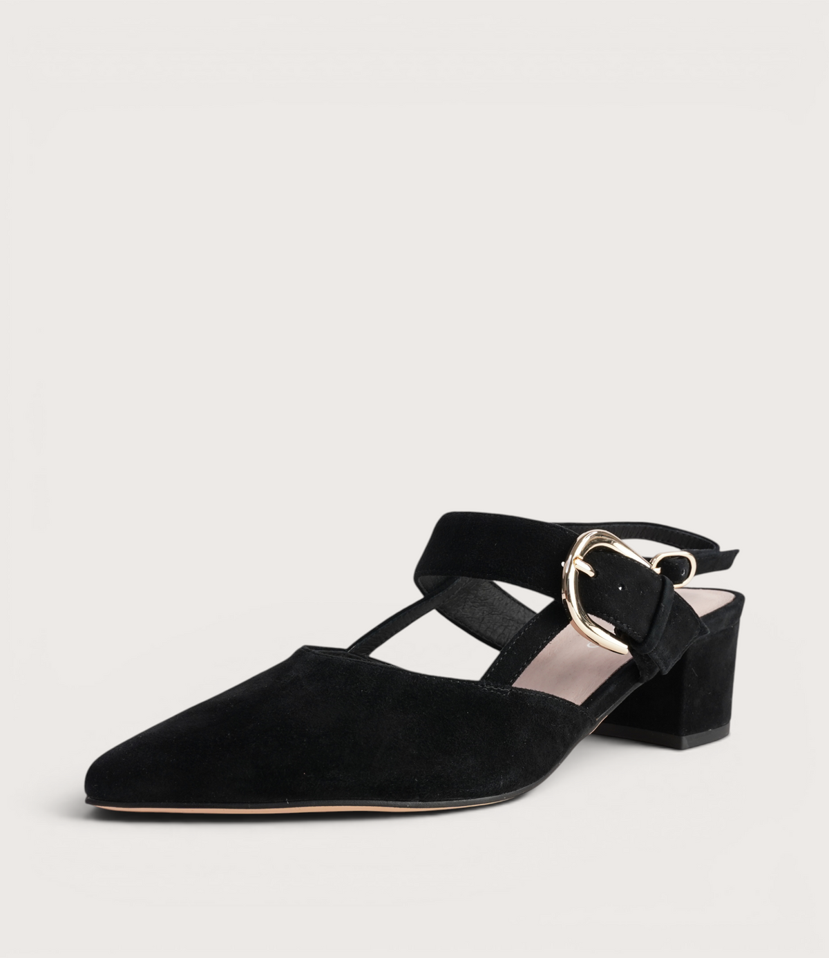 Asten Black Suede Heels
