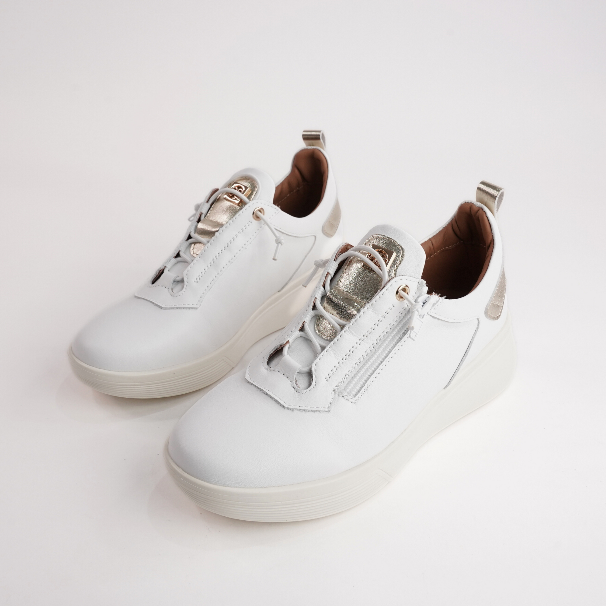 Tickler White Leather Sneakers