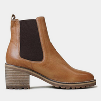 Biscoti Tan Leather Ankle Boots