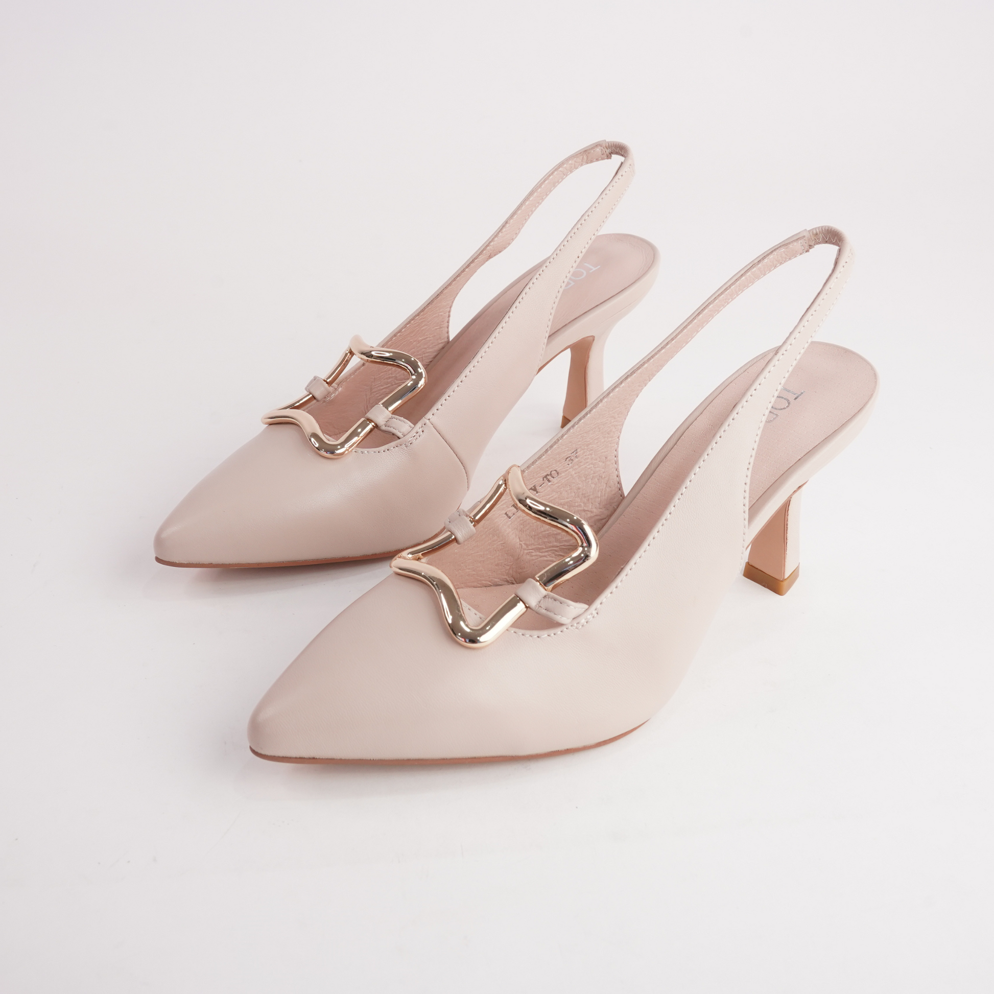 Linky Nude Leather Heels