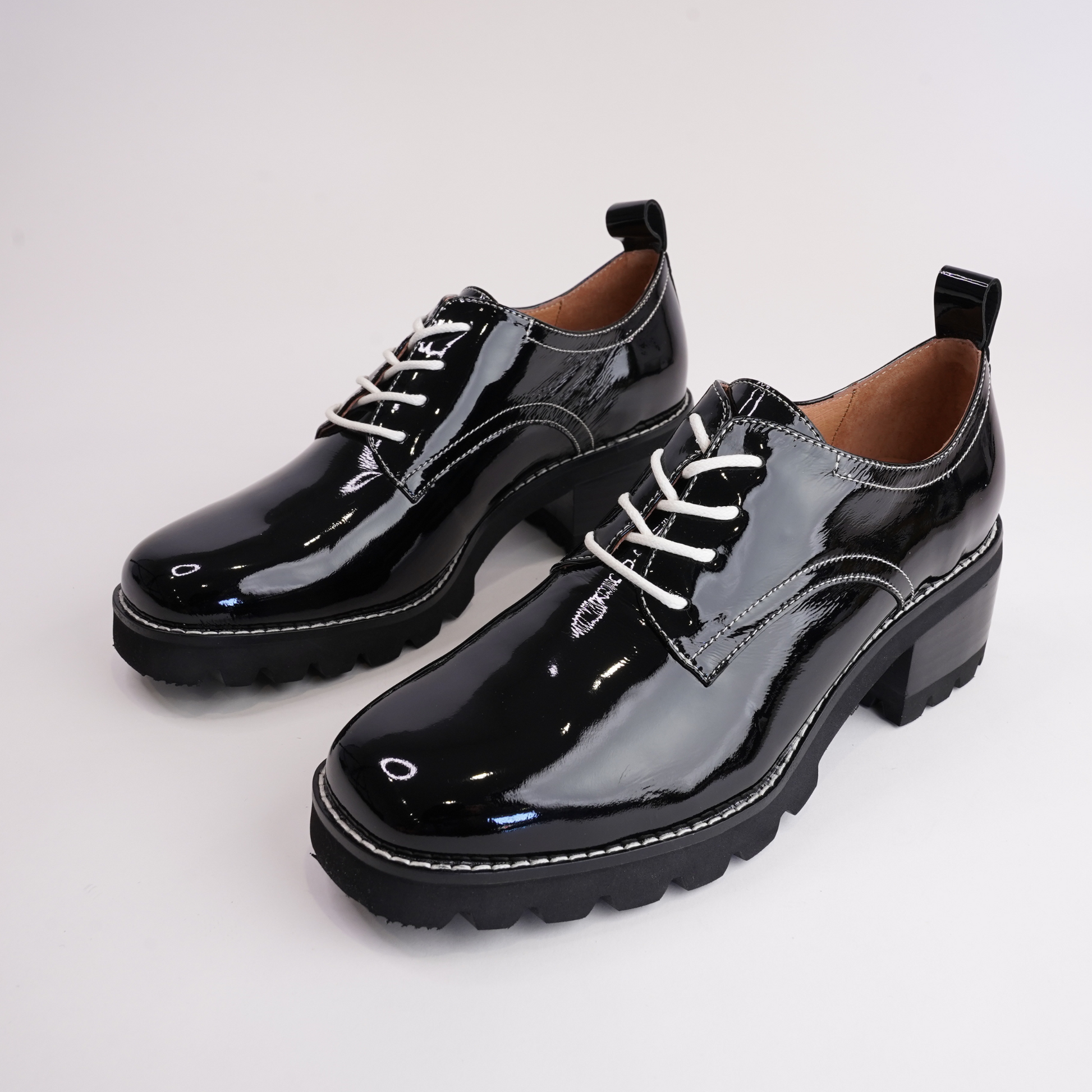 Daya Black Patent Leather Brogues